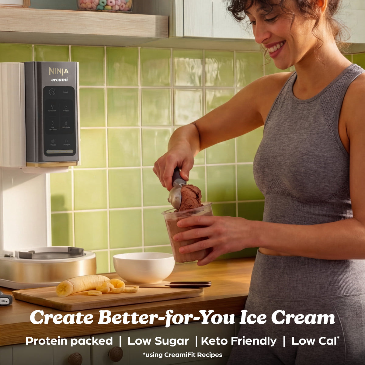 Ninja CREAMi Ice Cream Maker, for Mix-ins, Milkshakes, Sorbet, 5 One-Touch Programs, (2) 16 Oz Pint Containers & Lids, NC300WH White