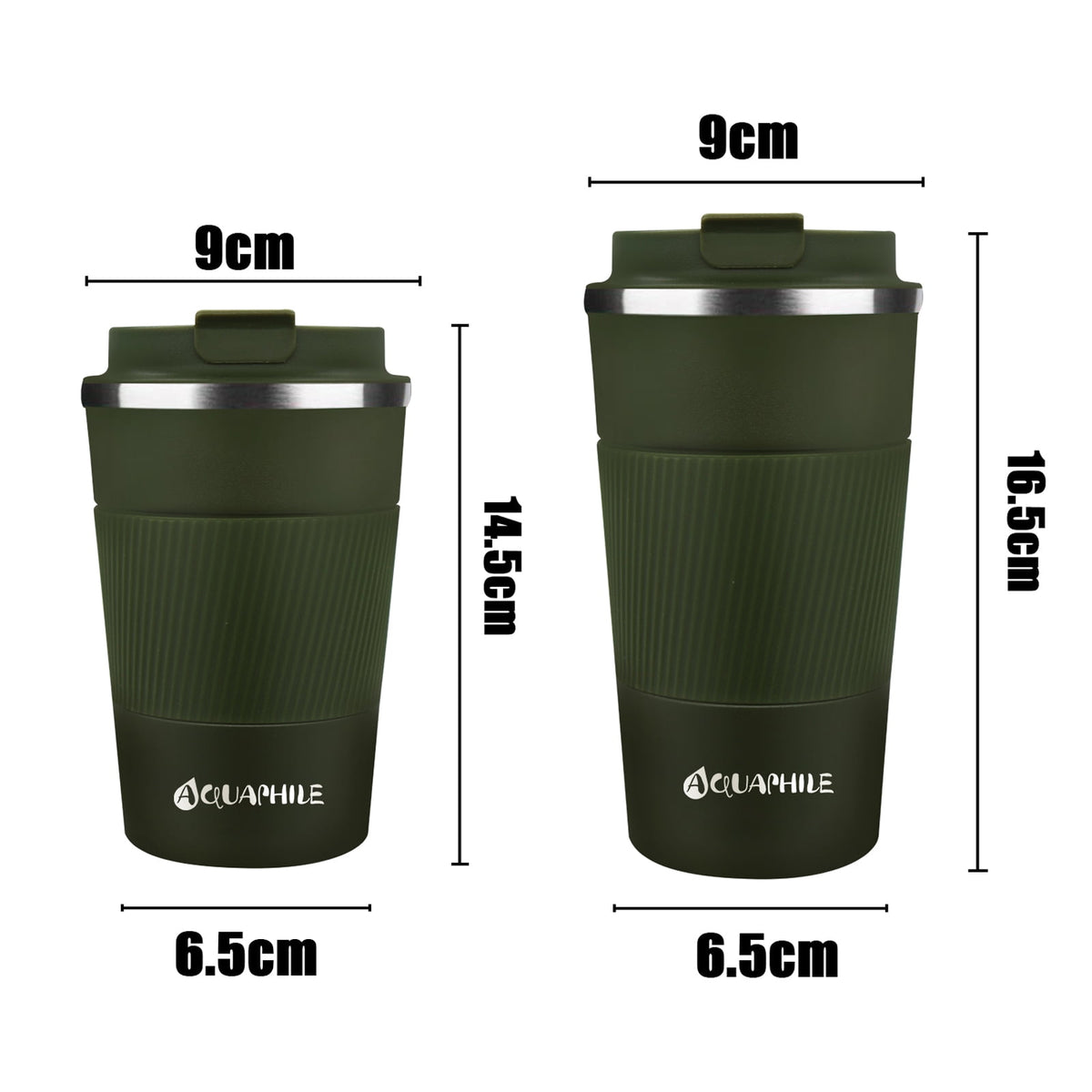 Aquaphile Vacuum Insulated Coffee Travel Mug - Double Walled Reusable Tumbler Cups Light Blue 17 Fluid Ounces