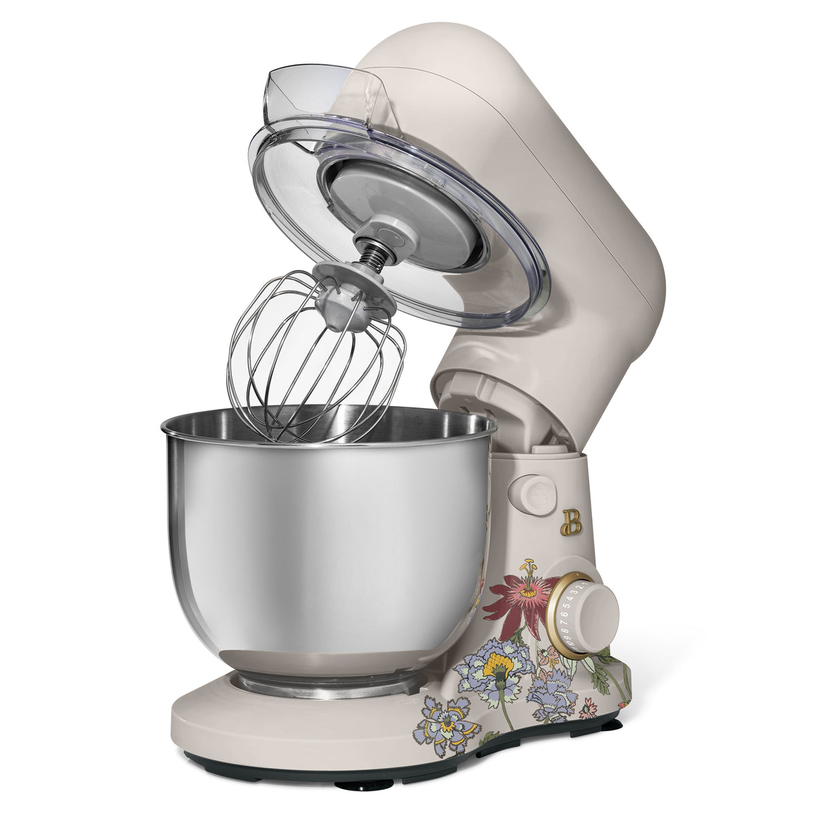 Beautiful 3.5 Qt Stand Mixer with Flat Beater, Dough Hook, Balloon Whisk, Chocolate by Drew Barrymore