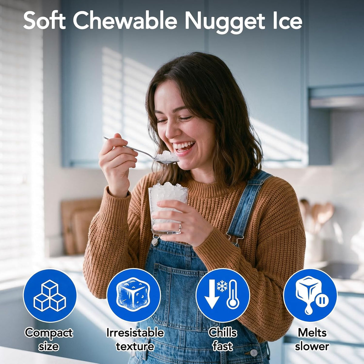 Havato Nugget Ice Maker , 35lbs/24H Soft Chewable Sonic Ice Machine, Self-Cleaning, Quiet Operation,Black