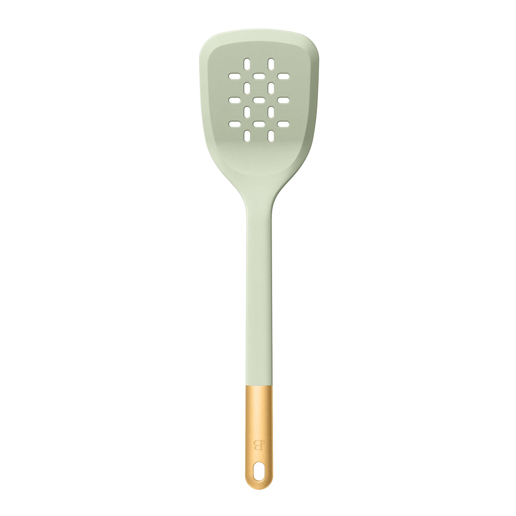 Beautiful 6-Piece Silicone Kitchen Tool Set with Ceramic Crock, Chocolate by Drew Barrymore
