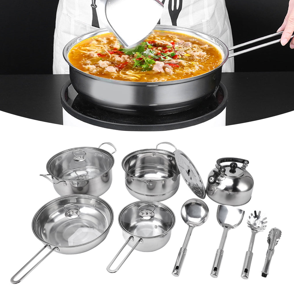 15 Piece Stainless Steel Cookware Set, Pots and Pans Set with Lids Non Toxic, Kitchen Induction Cookware with Utensil Sets For Oven & Dishwasher ,Heavy Premium Kitchen Cooking
