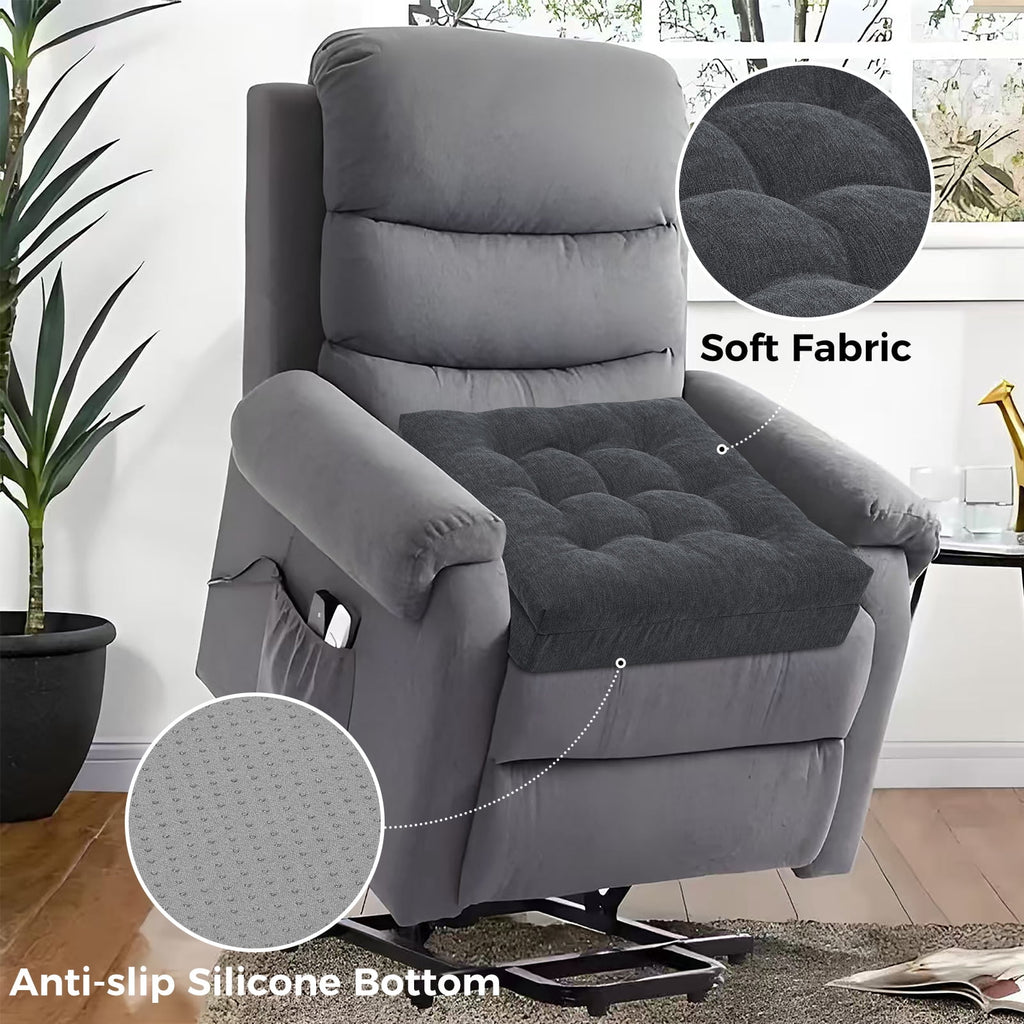 baibu Recliner Cushion 20-Inch Extra Large Seat Cushion Tufted Memory Foam Dual-layer Design Chair Cushion for Recliner Armchair Couch, Brown