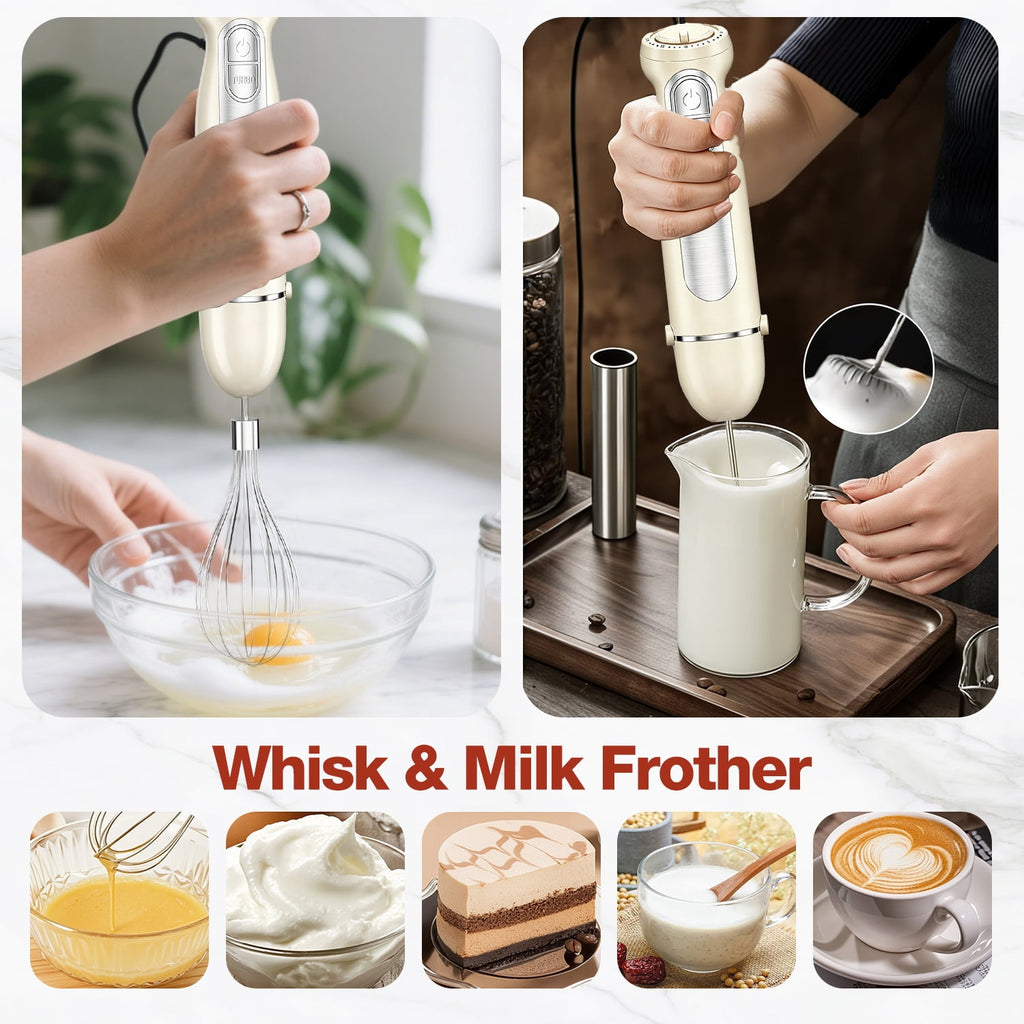 1100W Immersion Blender, 21-Speed Hand Blender with Turbo Mode, 5-in-1 Stick Blender for Smoothies, Baby Food, Soups, Purees, Black