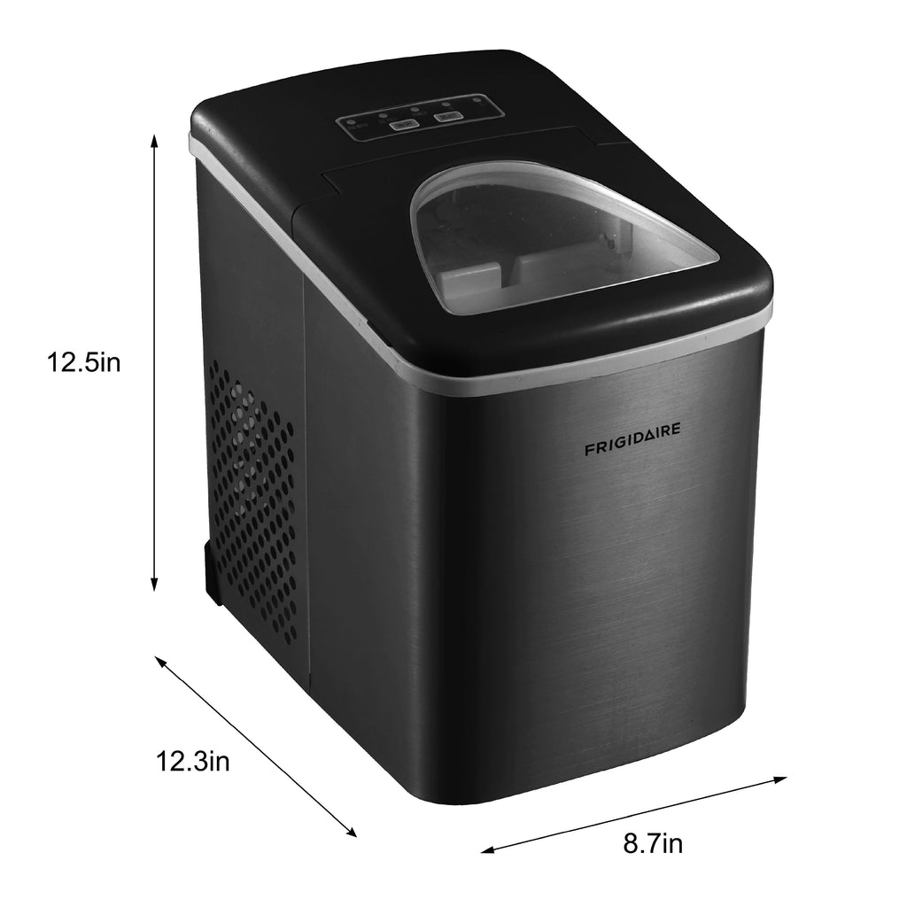 Frigidaire 26 lb. Bullet Ice Maker, Countertop Ice Machine with LED Control Panel, Red Stainless Steel