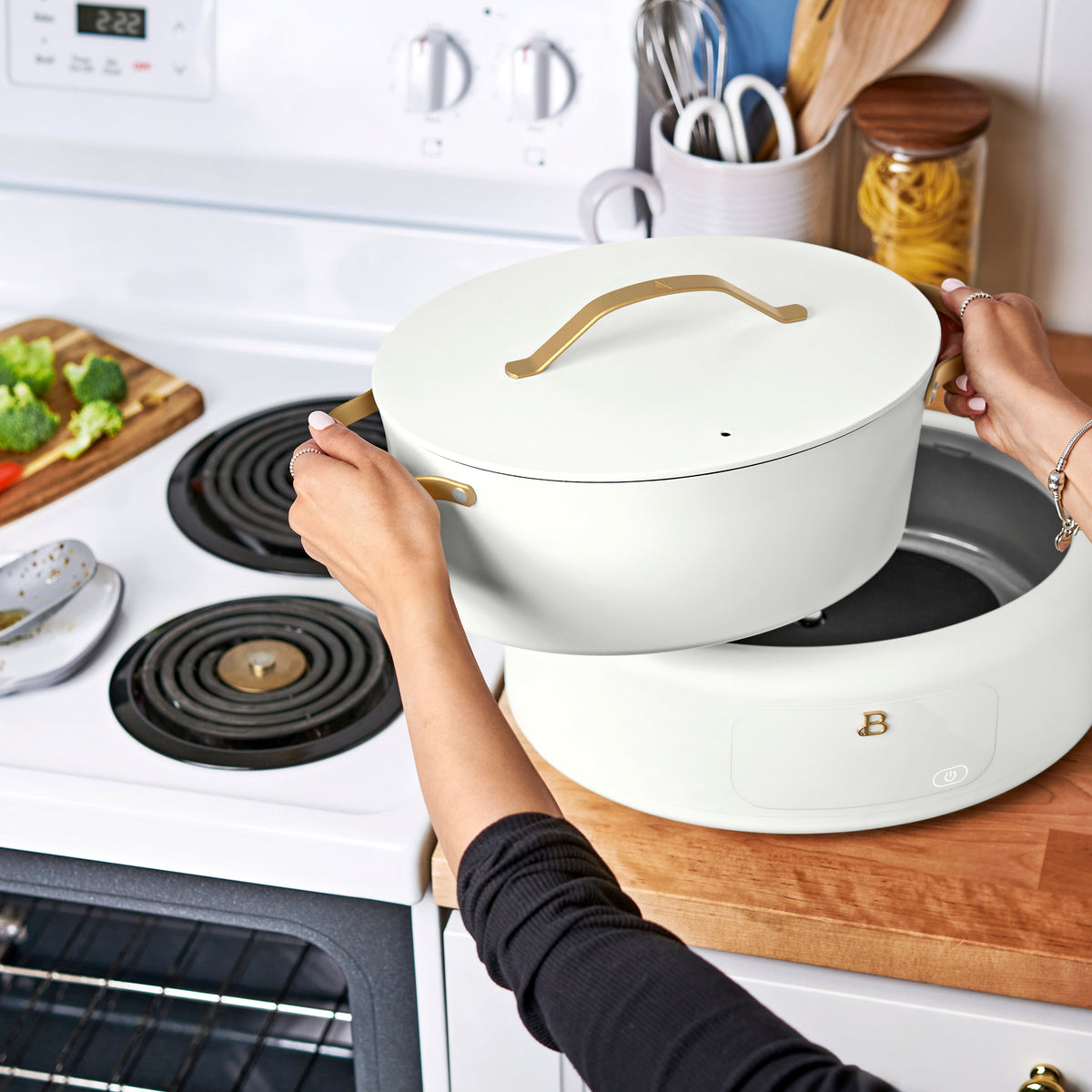 Beautiful 10 in 1, 6 Qt Electric Multi-Cooker, Thyme Green by Drew Barrymore