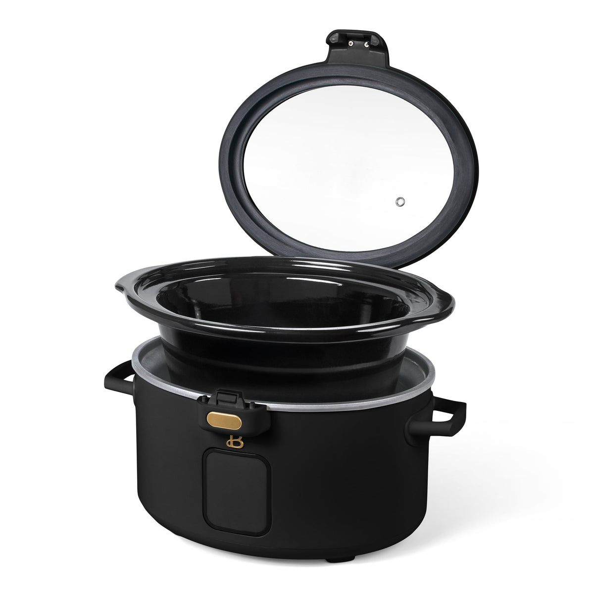 Beautiful 4 Qt Digital Slow Cooker with Hinged Locking Lid, Thyme Green by Drew Barrymore