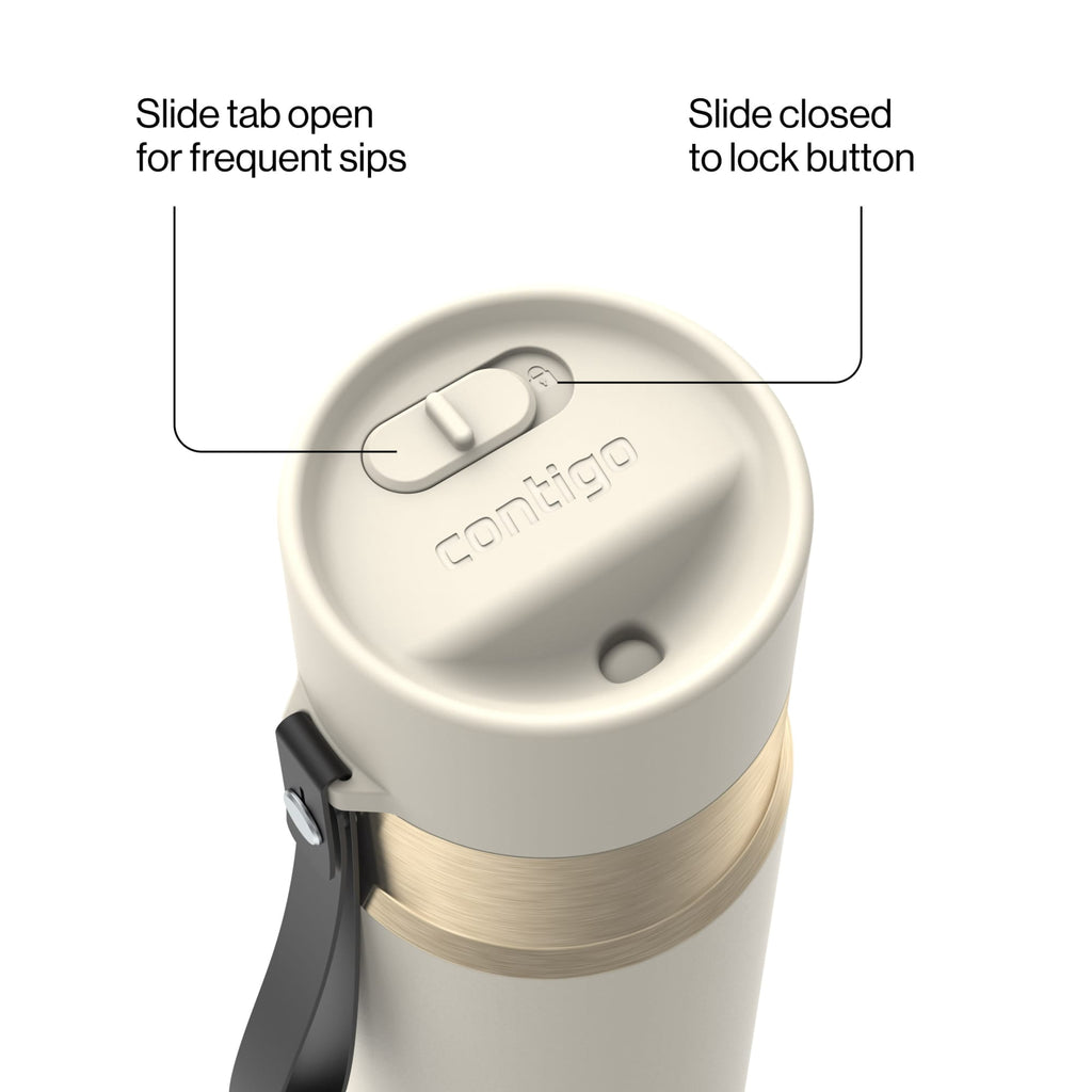 Contigo 24oz AutoSeal Insulated Stainless Steel Water Bottle, Licorice Black/Bronze