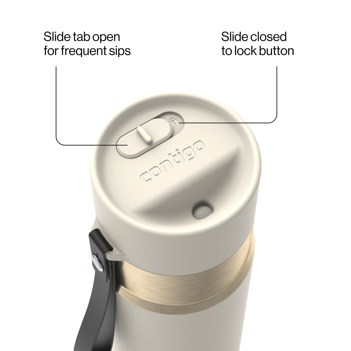 Contigo 24oz AutoSeal Insulated Stainless Steel Water Bottle, Licorice Black/Bronze