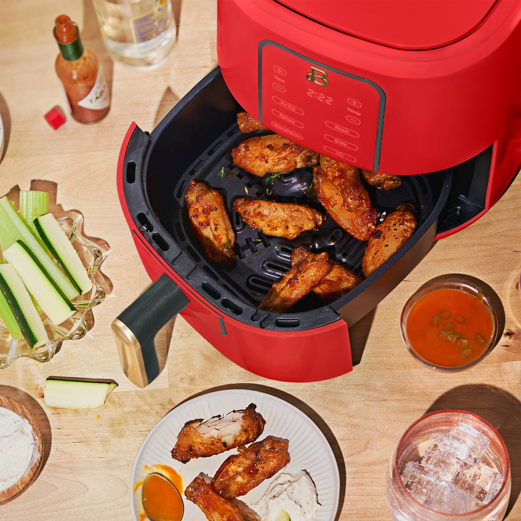 Beautiful 3 Qt Air Fryer with TurboCrisp Technology, EverGood Non-Toxic Ceramic Nonstick Coating, Chocolate by Drew Barrymore