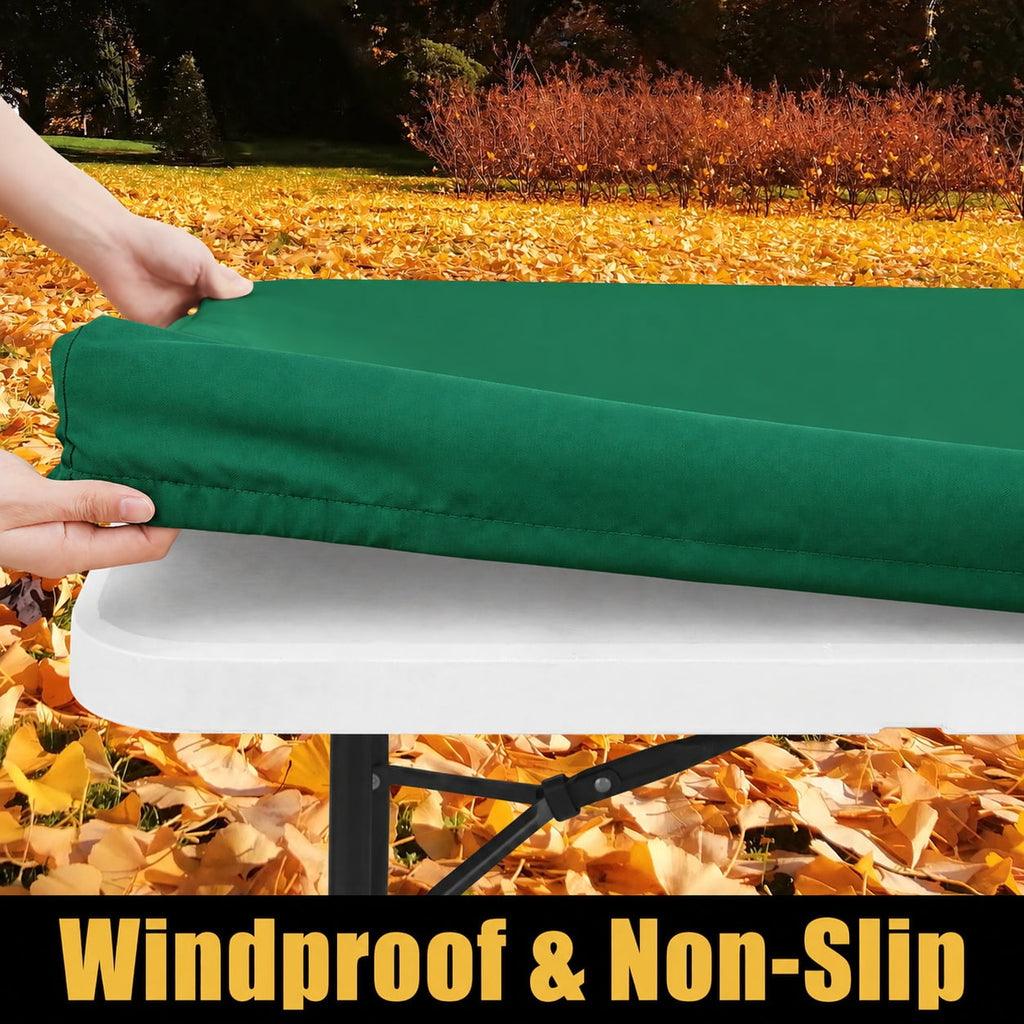 Smiry Rectangle Picnic Tablecloth, Waterproof Wipeable Table Cloth, Washable Elastic Table Cover for Outdoor and Indoor, 30"x72", Black
