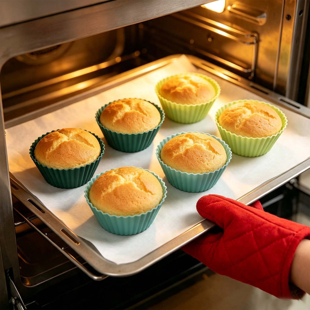 24PCS Silicone Baking Cups Muffin Liners Cupcake Holders Reusable Non-Stick for Oven Microwave Dishwasher