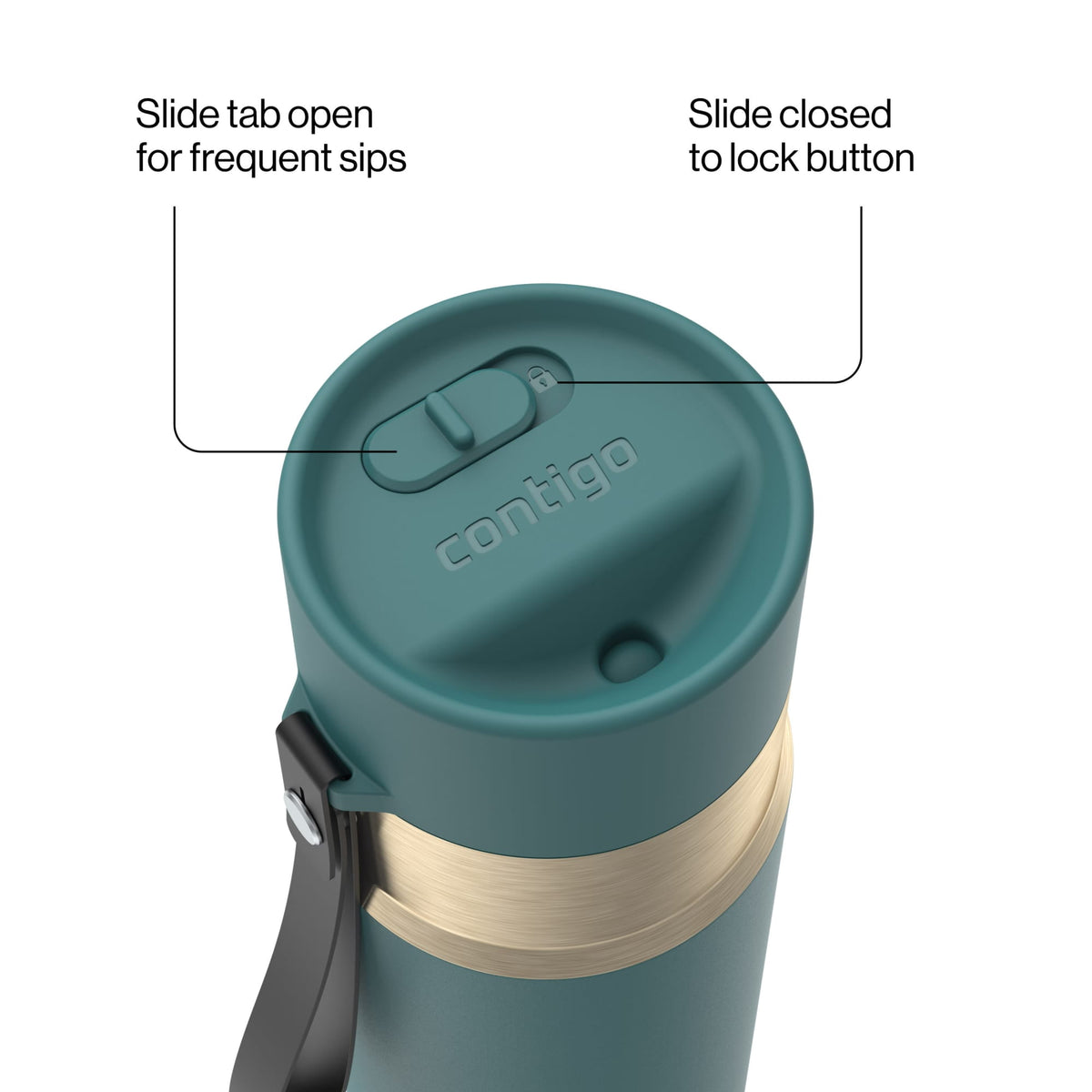 Contigo 16oz AutoSeal Insulated Stainless Steel Water Bottle, Licorice Black/Bronze