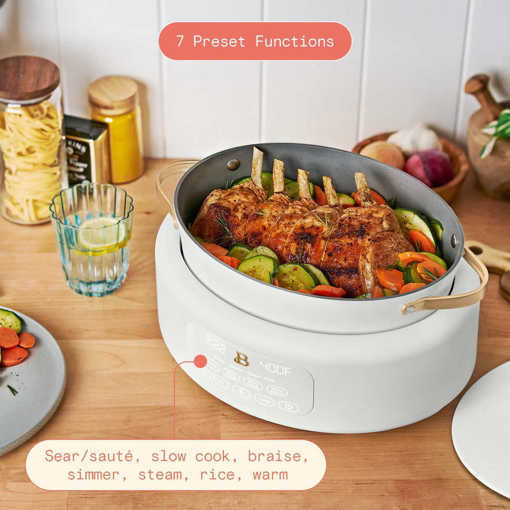Beautiful 10 in 1, 6 Qt Electric Multi-Cooker, Thyme Green by Drew Barrymore