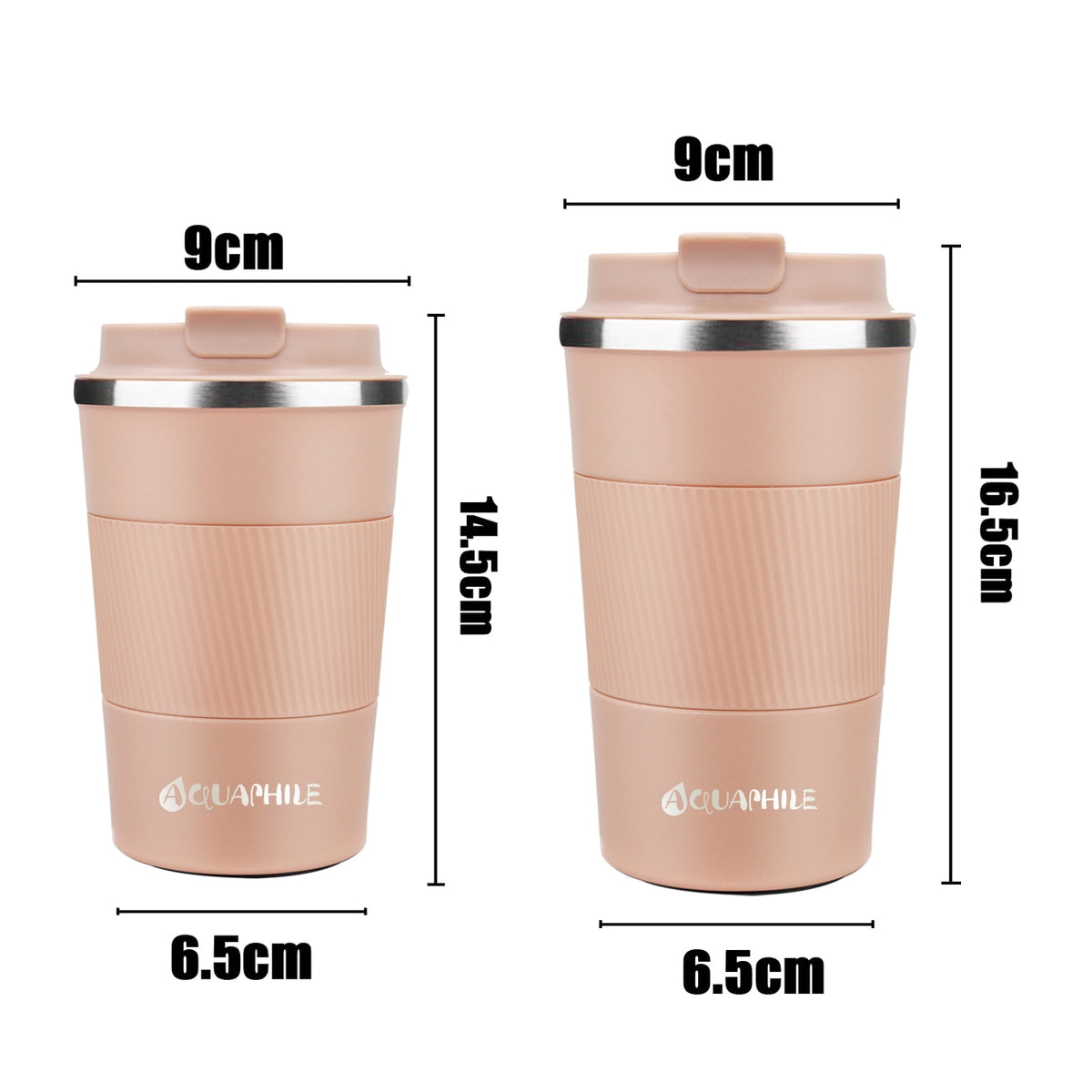 Aquaphile Vacuum Insulated Coffee Travel Mug - Double Walled Reusable Tumbler Cups Light Blue 17 Fluid Ounces
