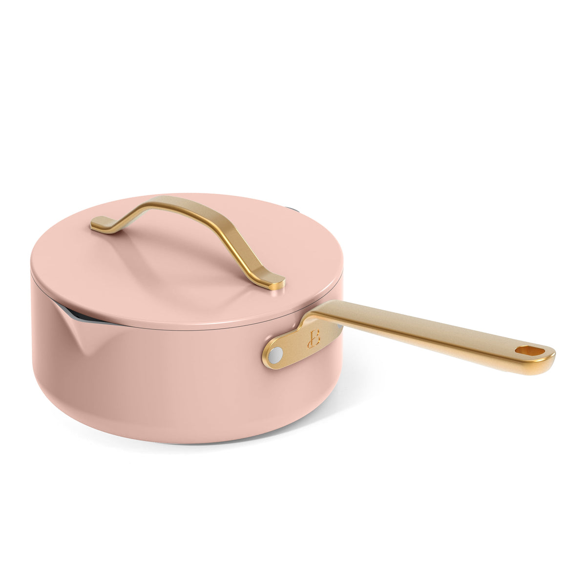 Beautiful 12-Piece Cookware Set, Pots and Pans with Strainer Lids and EverGood Ceramic Nonstick Coating, White Icing by Drew Barrymore