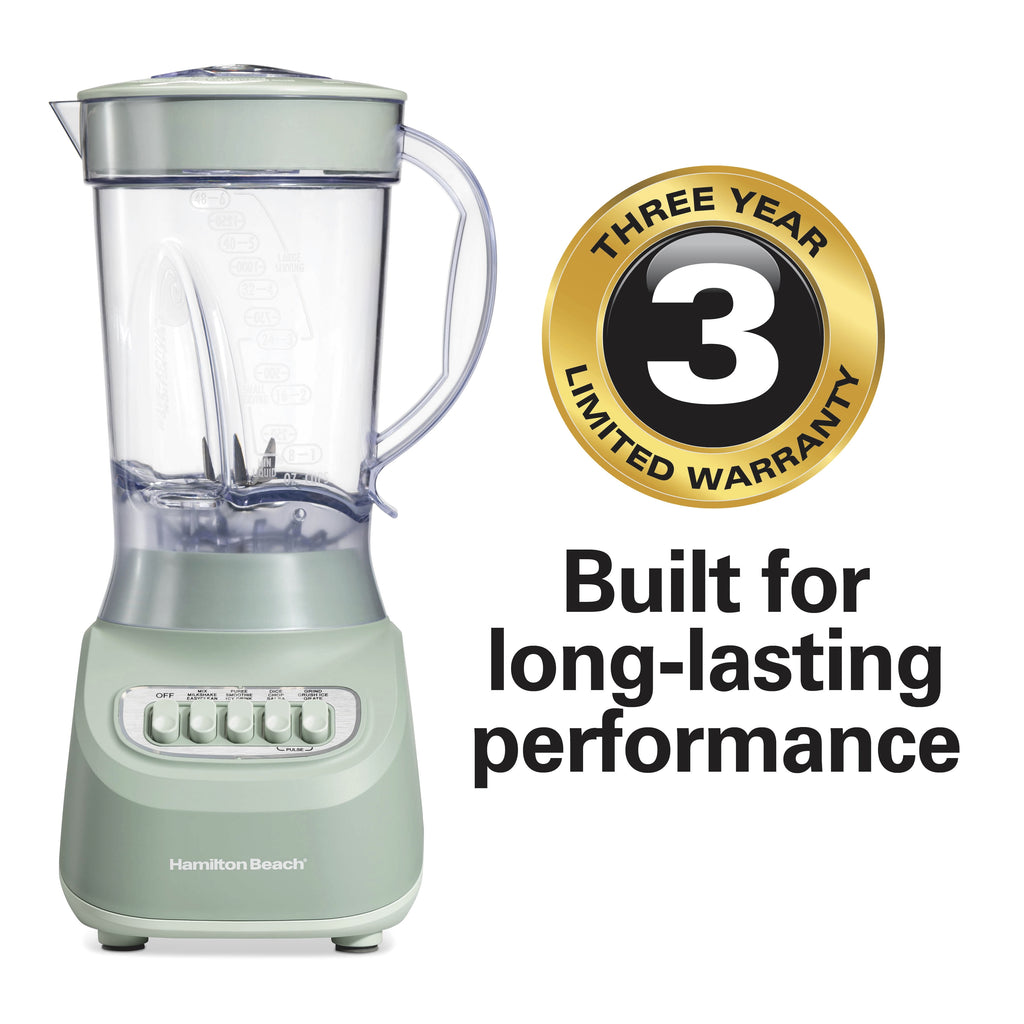 Hamilton Beach Smoothie Blender, 48 oz BPA-Free Jar 650 W 12-Function Countertop Blender for Kitchen, Black