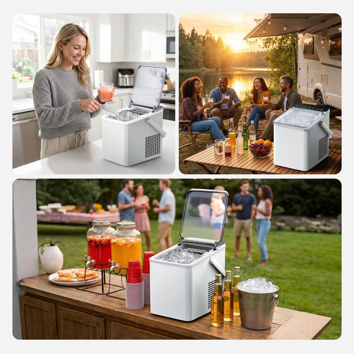 SIMZLIFE Portable Countertop Ice Maker, 26 Lbs/Day, 9 Bullet Ice Cubes in 6 Minutes, 2 Ice Sizes, Self-Cleaning Ice Machine, Black