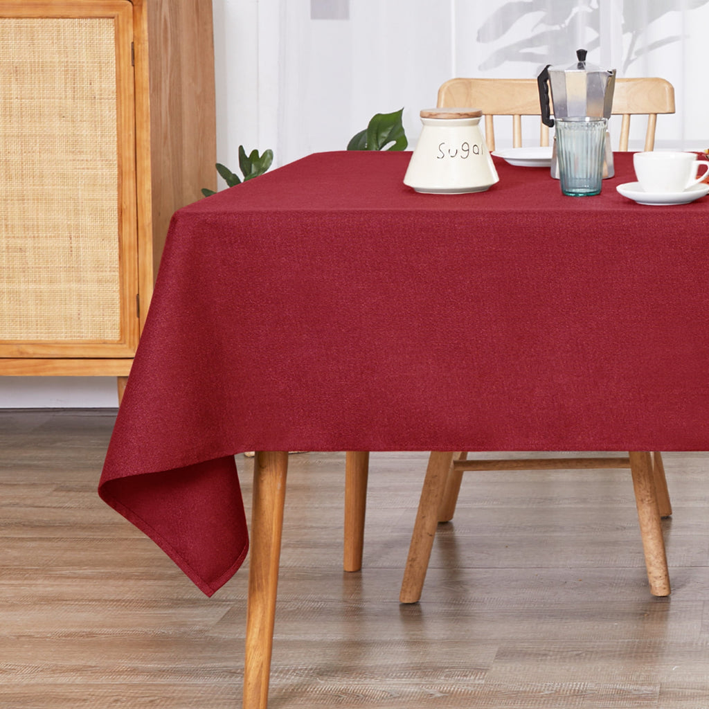 Deconovo Square Tablecloth with Waterproof Finish, Easy-Clean Polyester Table Cover, 54 x 54 Inch, Dark Gray