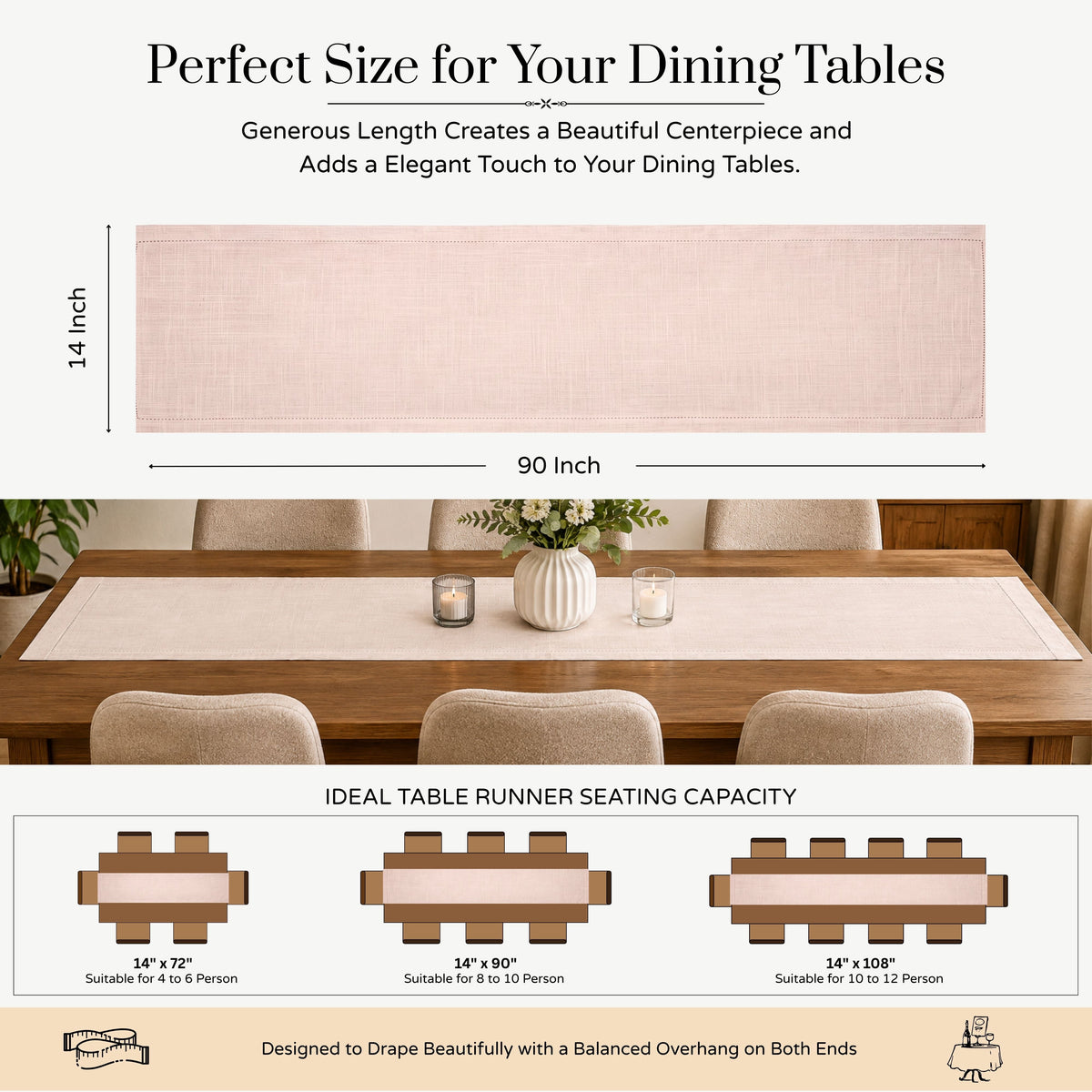 Fingercraft Table Runners, Cotton Dinner Table Centerpiece with Beautiful Premium Lace, Home and Dining Aqua-90