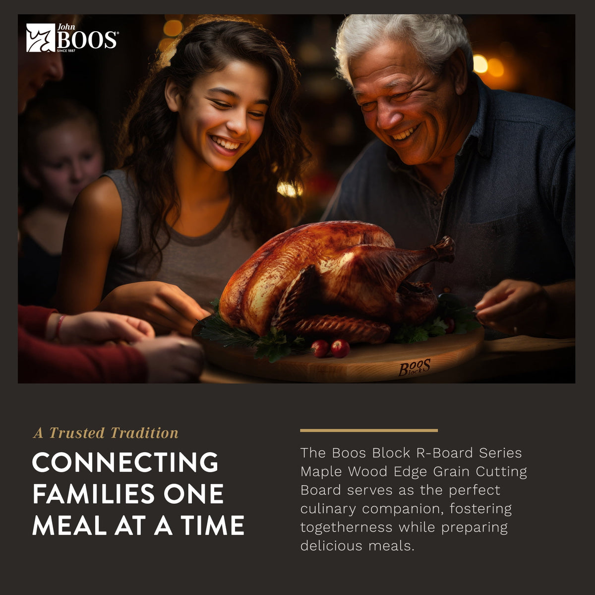 John Boos R-Board Reversible Wood Cutting Board, Cherry, 18 in x 18 in x 1 1/2 in