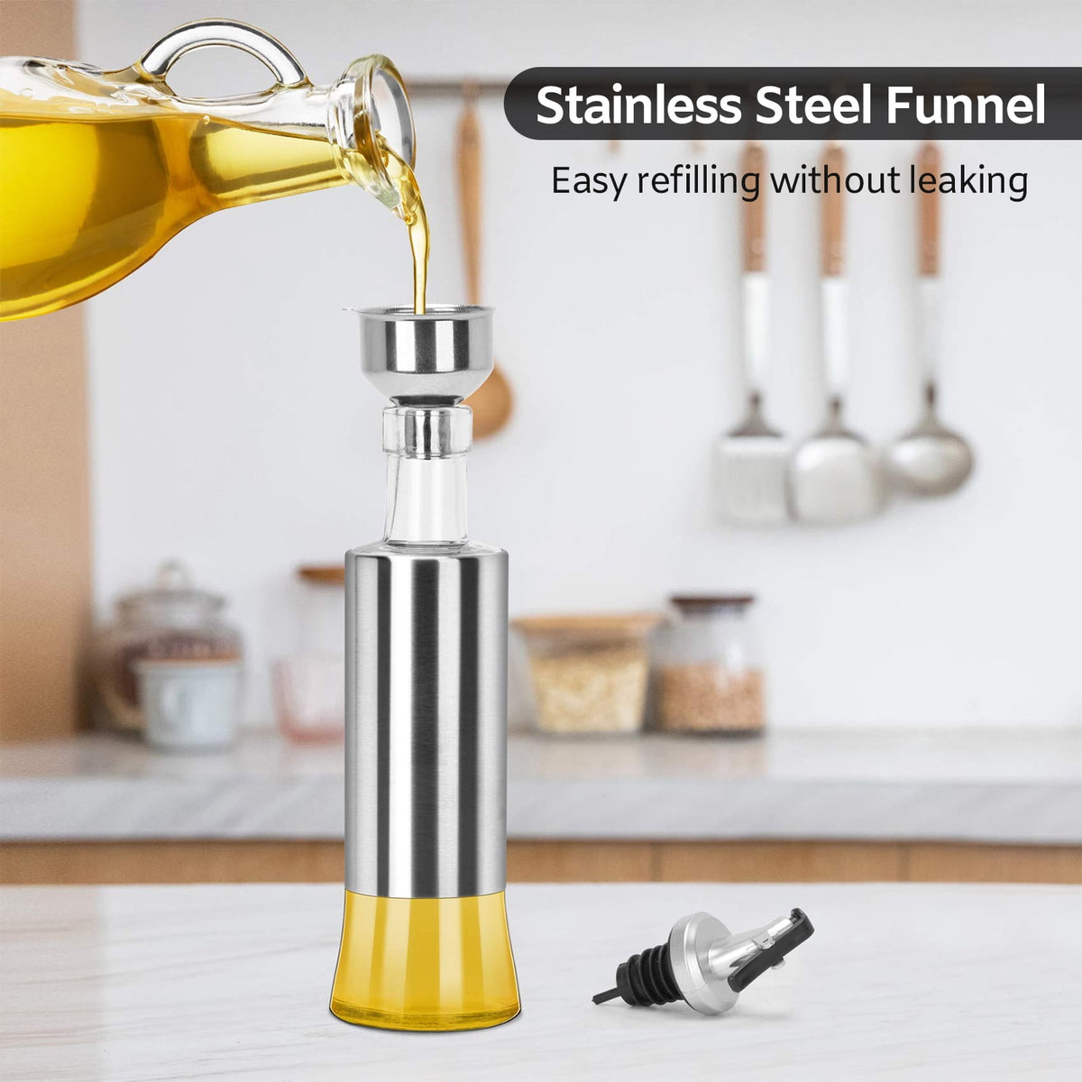 AGCAN Oil Sprayer for Cooking, 2 Pack Glass Olive Oil Sprayer Mister 220ml/7.4oz Glass Oil Dispenser for Air Fryer, BBQ, Baking, Salad