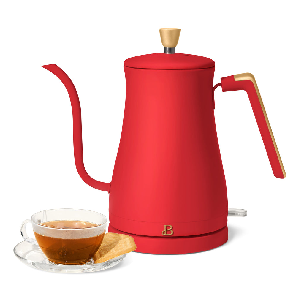 Beautiful 1-Liter Electric Gooseneck Kettle 1200 W, Chocolate by Drew Barrymore