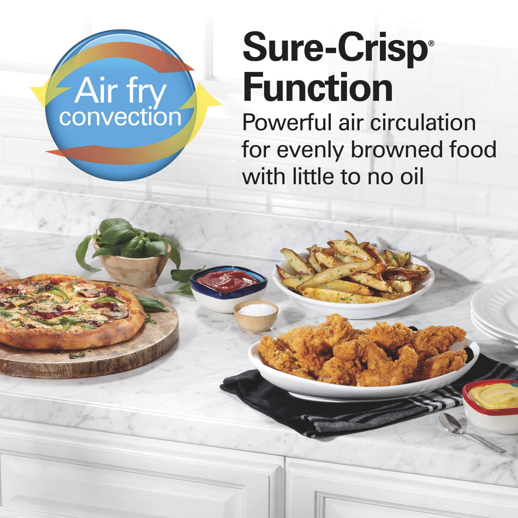 Hamilton Beach Sure-Crisp Air Fryer Toaster Oven with 4 Slice Capacity, Fits 9" Pizza, Black
