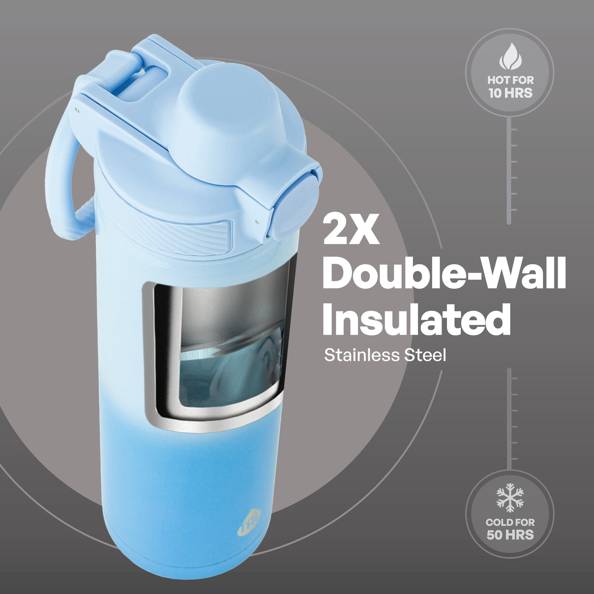 TAL 28oz Stainless Steel Ranger Push Lock Lid Water Bottle, Black