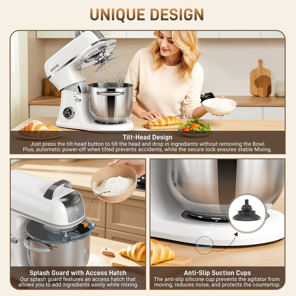 7QT Stand Mixer Aluminum Die Casting,650W 11 Speed Tilt-Head Kitchen Electric Stand Mixer, Household Food Mixer with Stainless Steel Bowl, Dough Hook, Whisk and Beater,Food Mixer for Baking, Cake