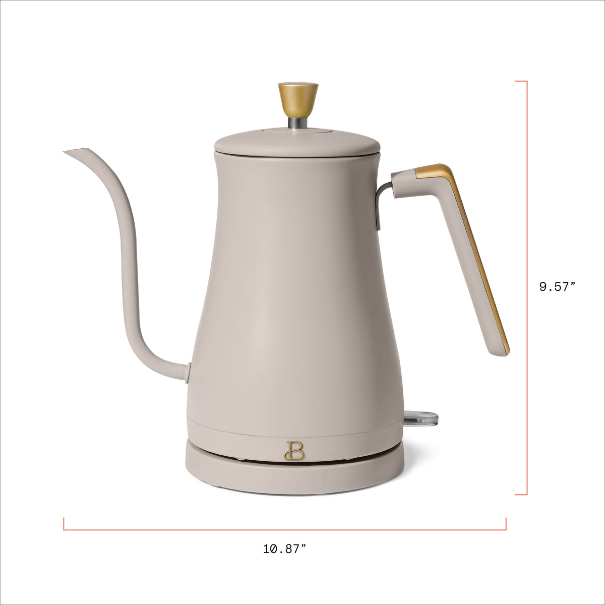 Beautiful 1-Liter Electric Gooseneck Kettle 1200 W, Chocolate by Drew Barrymore