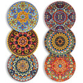 Vancasso Dinner Plates Set of 6, 8.5" Ceramic Dessert Plates, Dinnerware Dishes Set for Salad, Snack, Cake, Microwave & Dishwasher Safe, Bohemian Style, Series LUMI